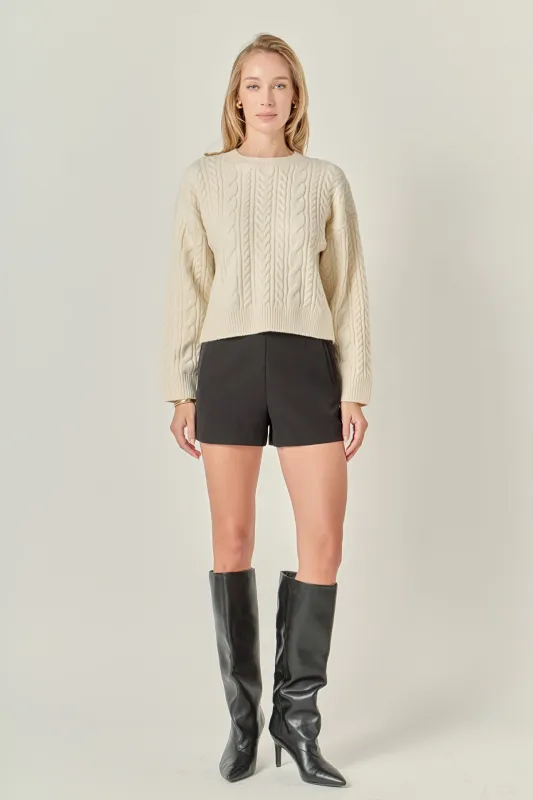 Crewneck Cable Sweater sold by English Factory