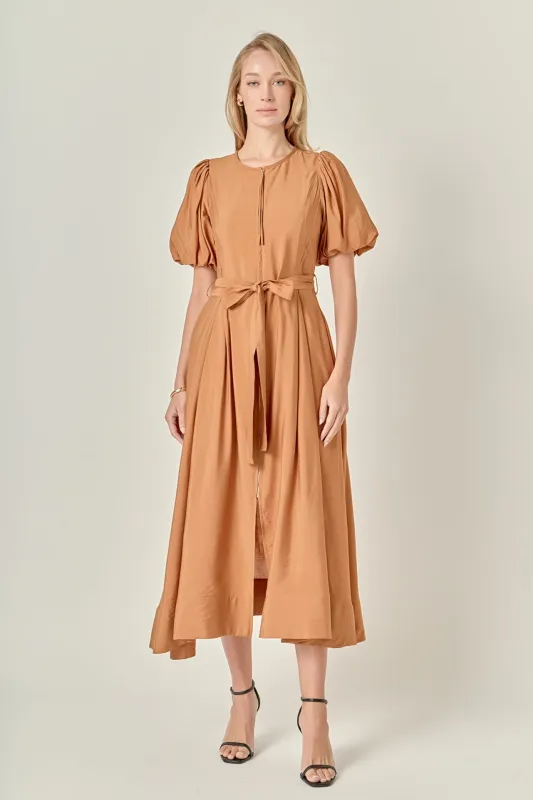 Puff Sleeve Midi Dress sold by English Factory