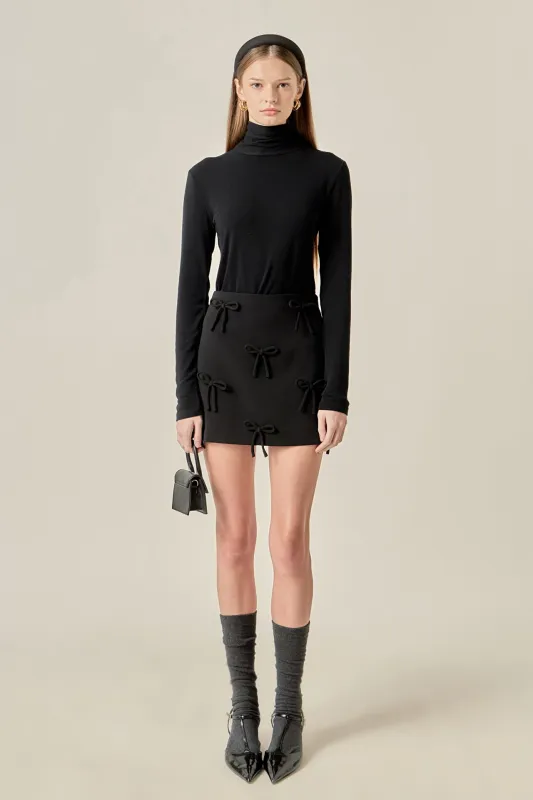 Bow Detailed Mini Skirt sold by English Factory