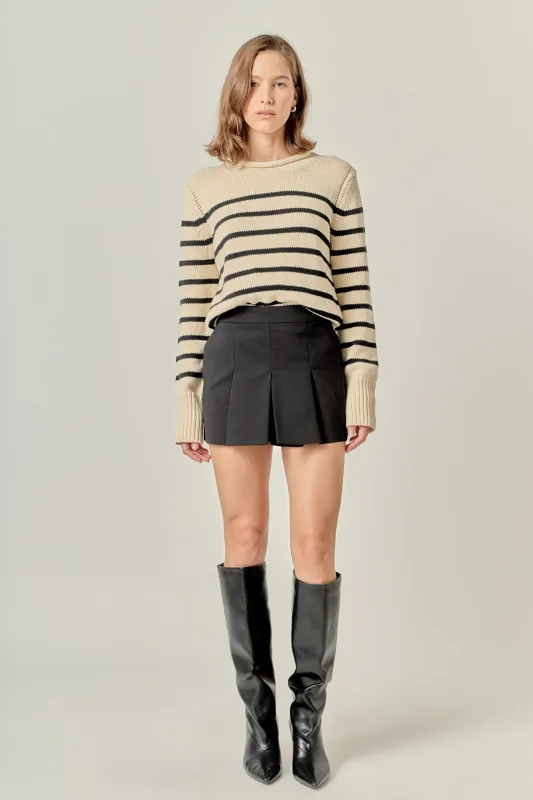 Rollneck Sweater in Stripe sold by English Factory