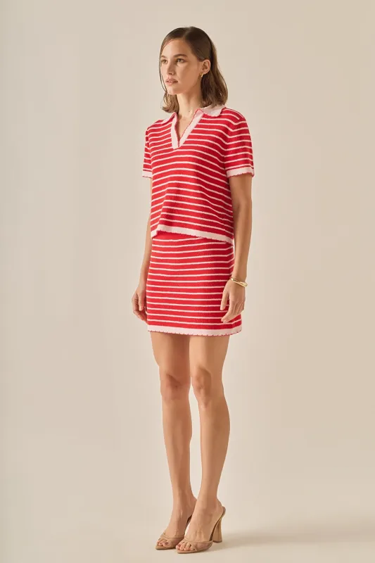 The Lila Scallop Knit Skirt sold by English Factory