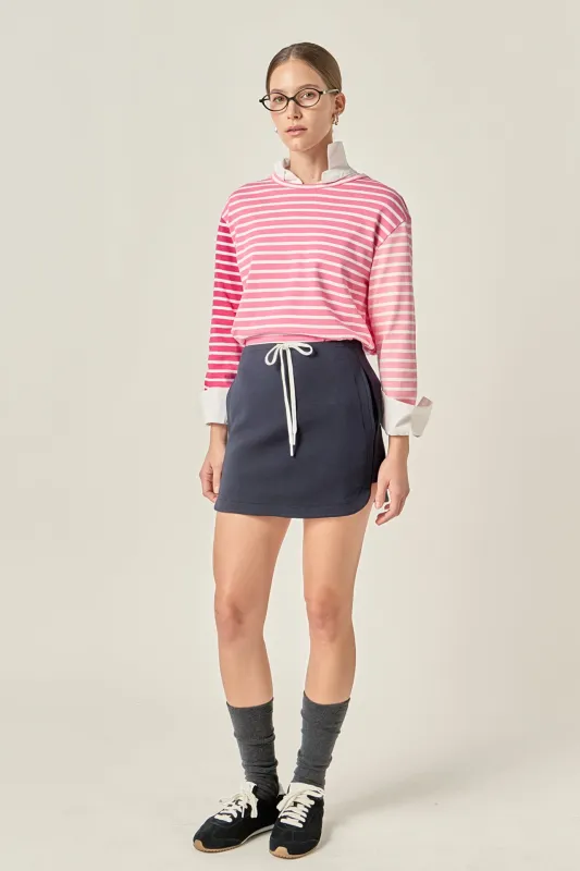 Stripe Colorblock Long Sleeve Tee sold by English Factory