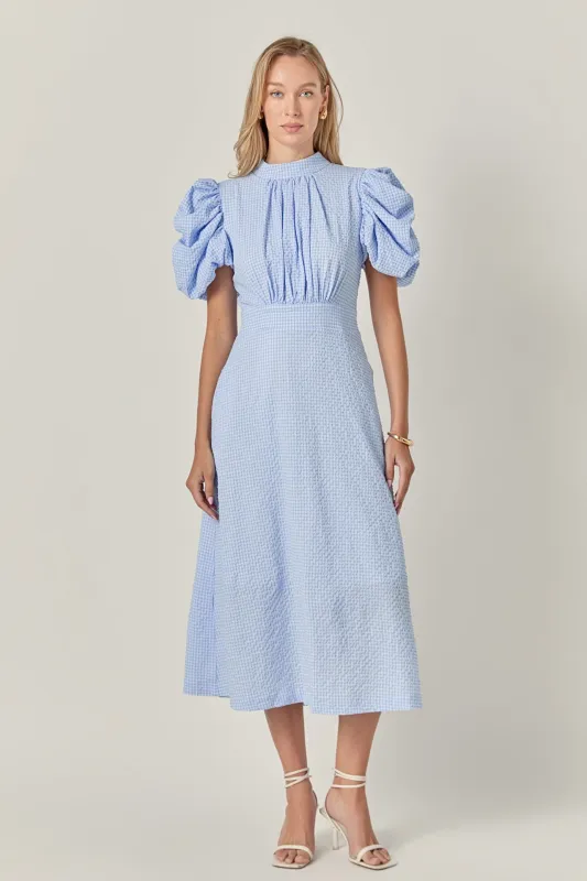 Gingham Charm Midi Dress sold by English Factory