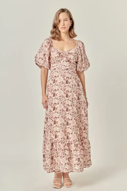 Linen Floral Maxi Dress made by English Factory