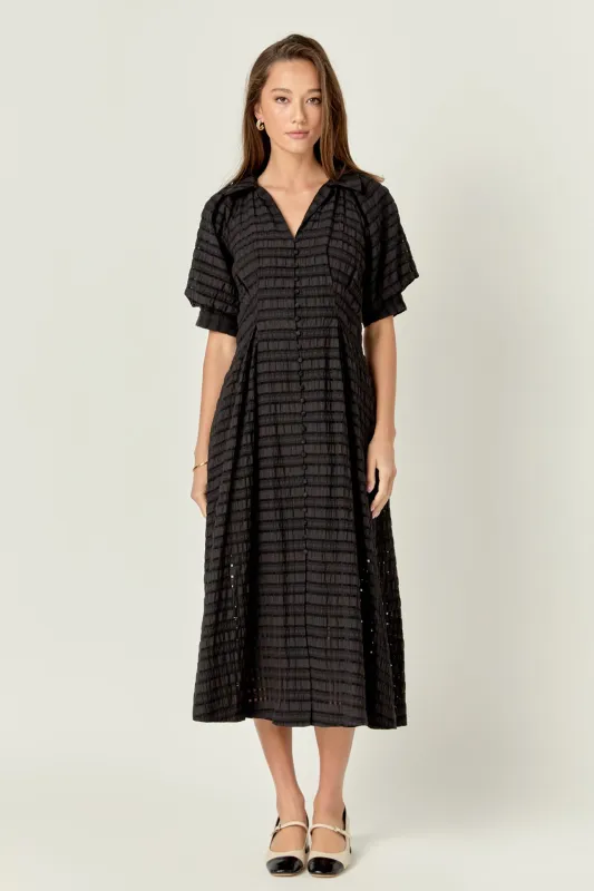 Seersucker Check Midi Dress sold by English Factory