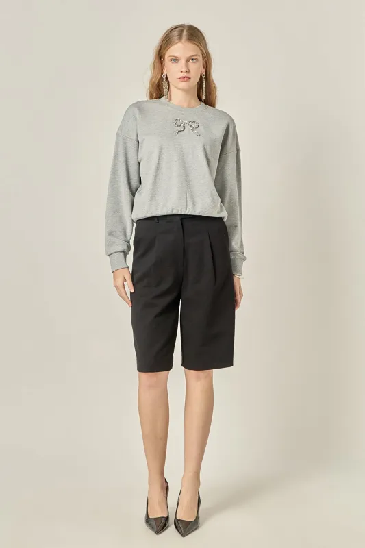 Rhinestone Bow Sweatshirt sold by English Factory