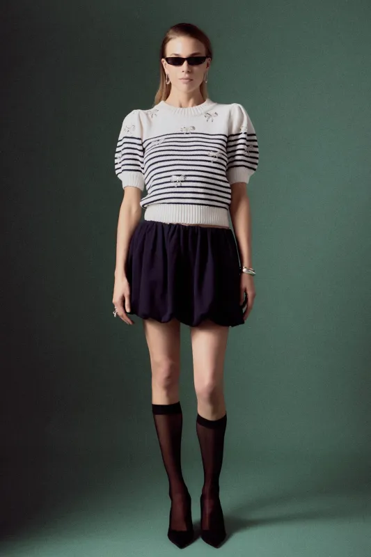 Bow Detailed Stripe Knit sold by English Factory