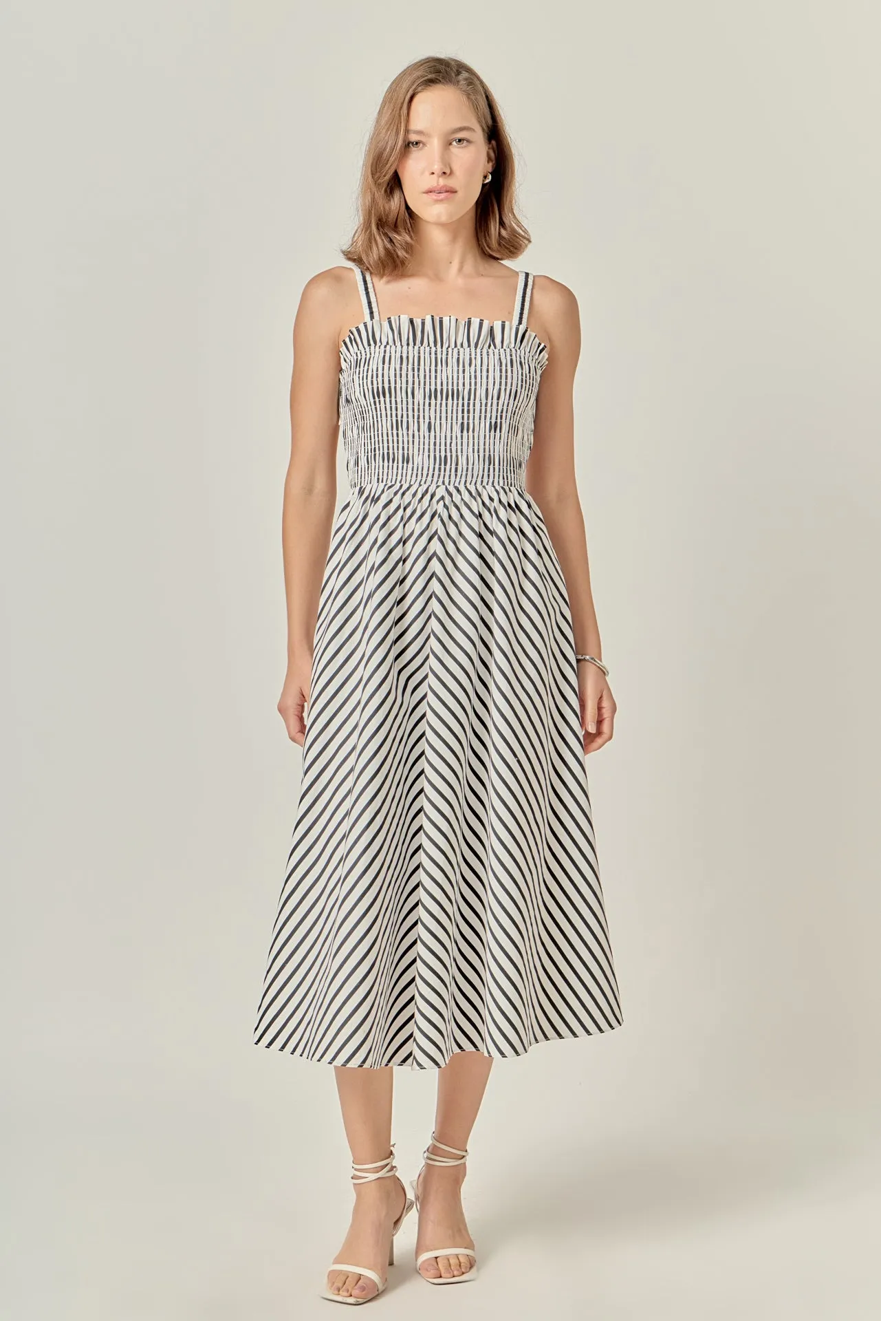 Striped Smocked Dress sold by English Factory