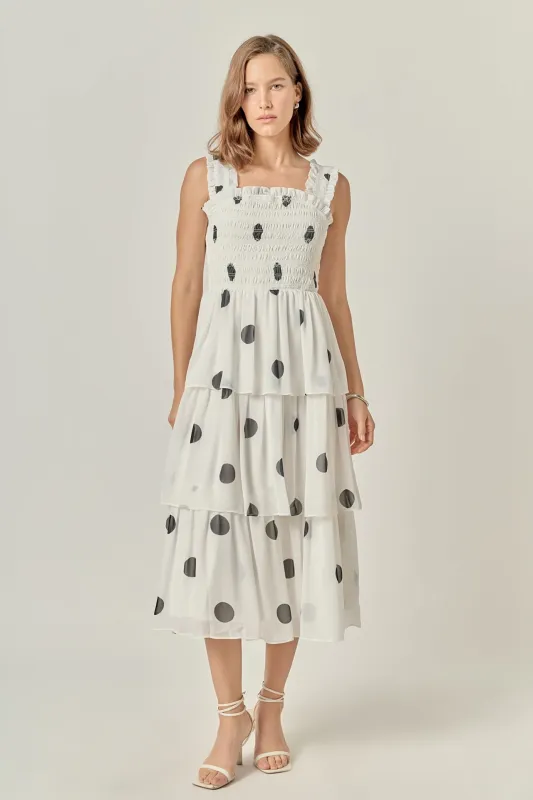 Polka-dot Midi Dress sold by English Factory