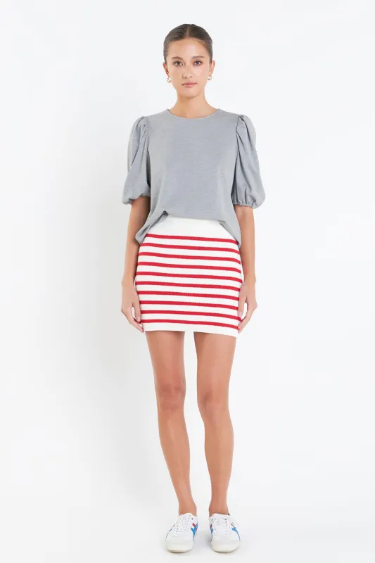 Puff Sleeve Ponte Top sold by English Factory