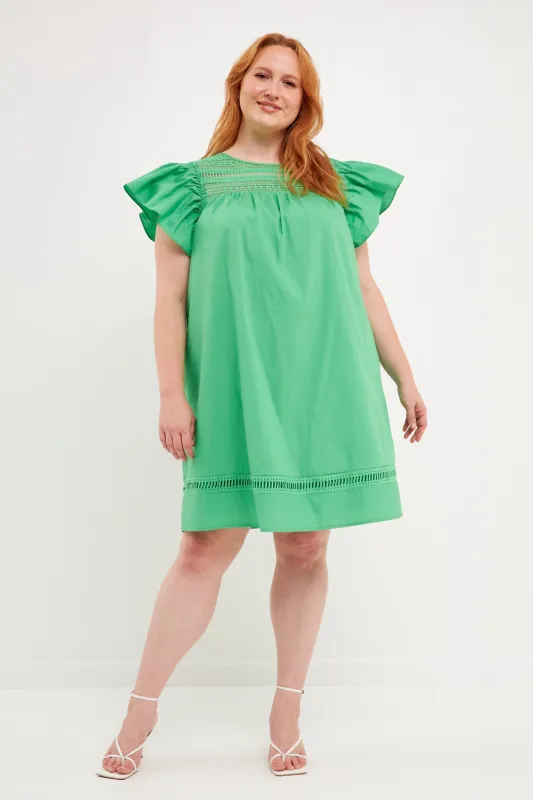 Flutter Sleeve Mini Dress sold by English Factory