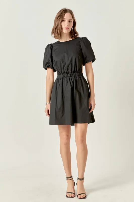 Cut-Out Poplin Mini Dress sold by English Factory