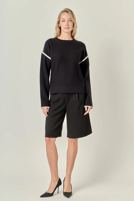 Embroidery Detailed Sweater sold by English Factory