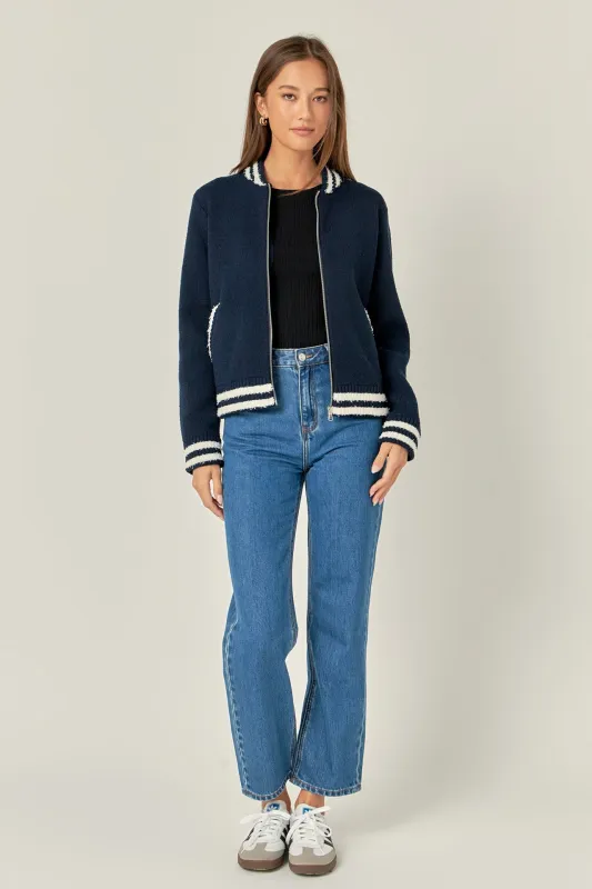 Knit Bomber Jacket sold by English Factory