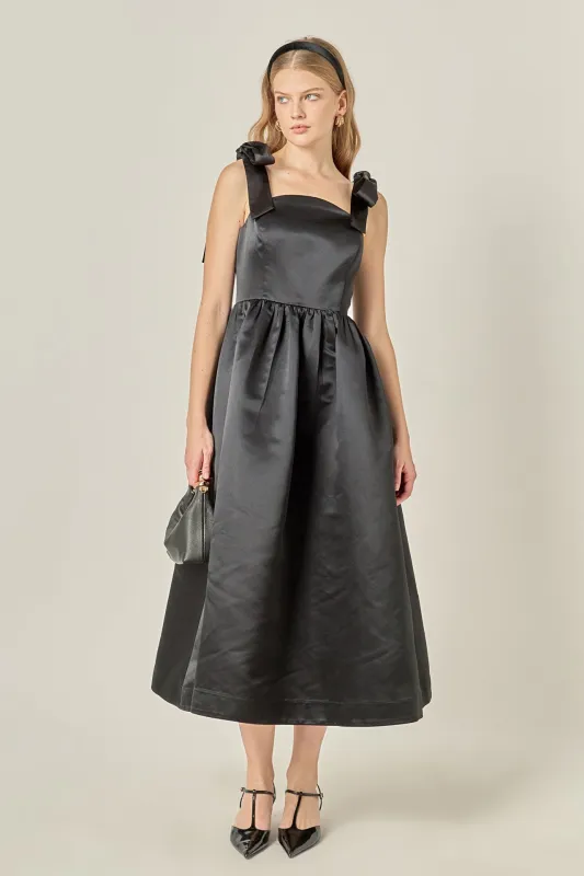 Bow Pointed Midi Dress sold by English Factory