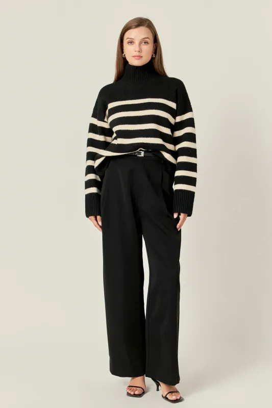 Stripe Turtle Neck Knit sold by English Factory