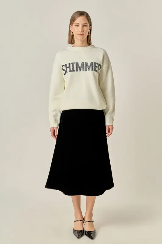 Holiday Sequins Lettering Sweater sold by English Factory