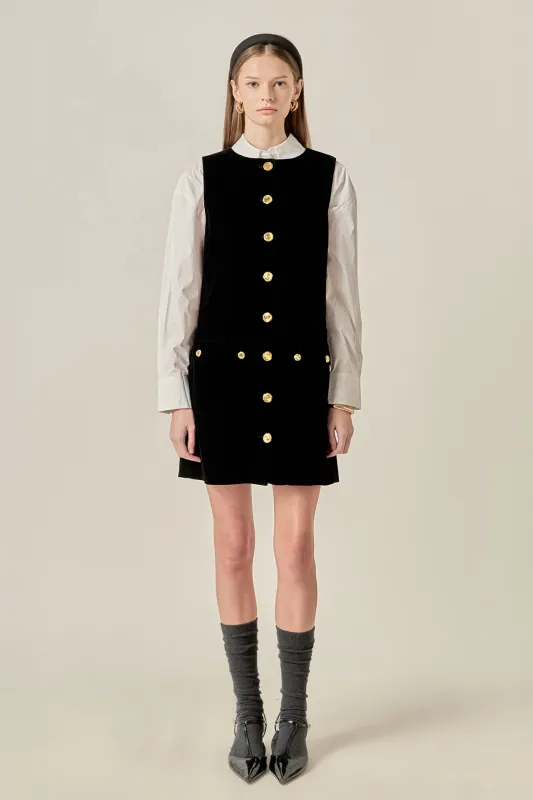 Velvet Mini Dress sold by English Factory