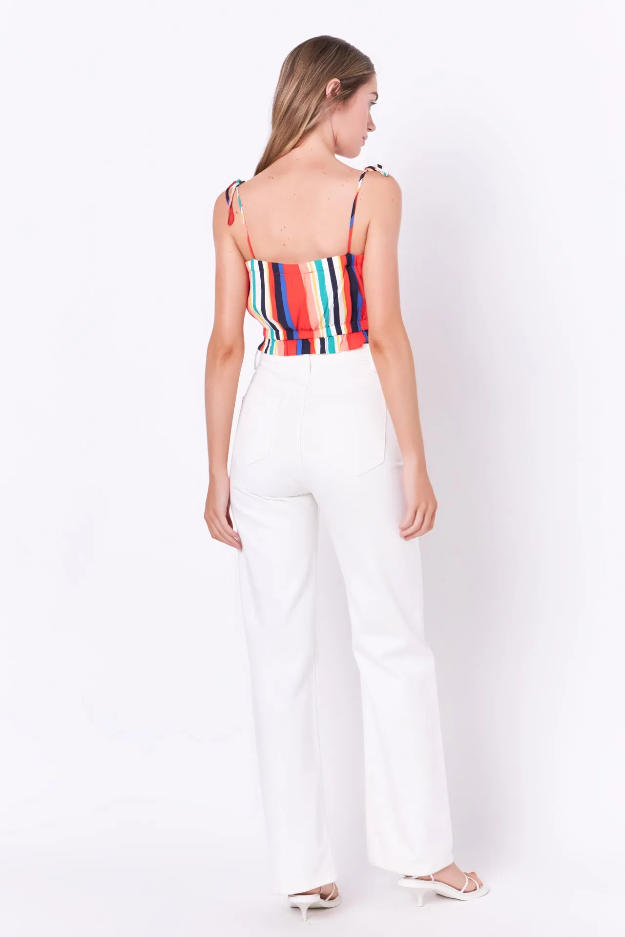 Rainbow Stripe Top with Tie sold by English Factory product image thumbnail 4