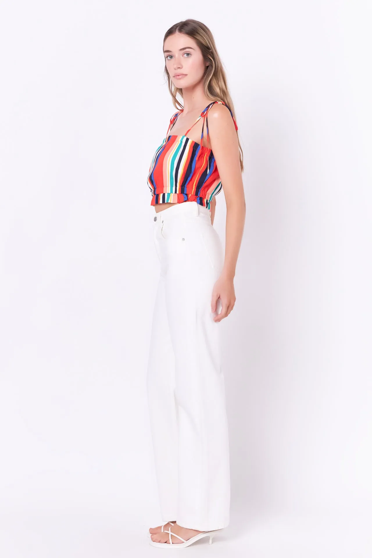 Rainbow Stripe Top with Tie sold by English Factory product image thumbnail 3