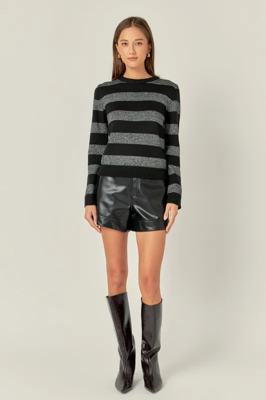 Mixed Lurex Stripe Knit Top sold by English Factory