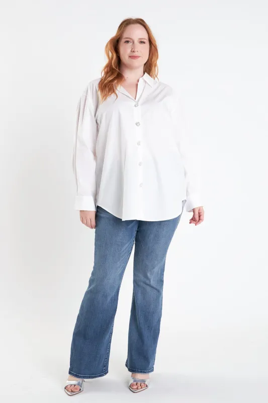 Plus Size Oversized Collared Shirt sold by English Factory