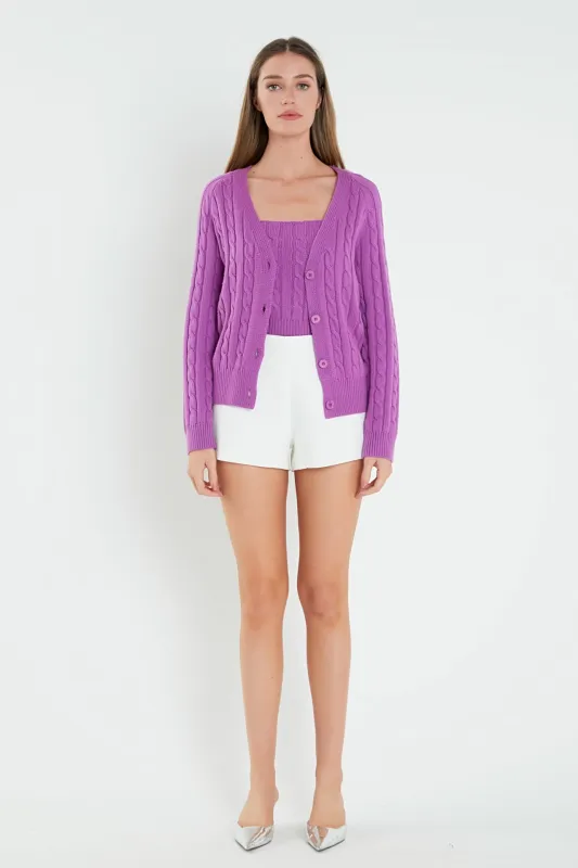 Cable Knit Cardigan sold by English Factory