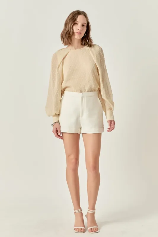 Swiss Dot Long Sleeve Blouse sold by English Factory