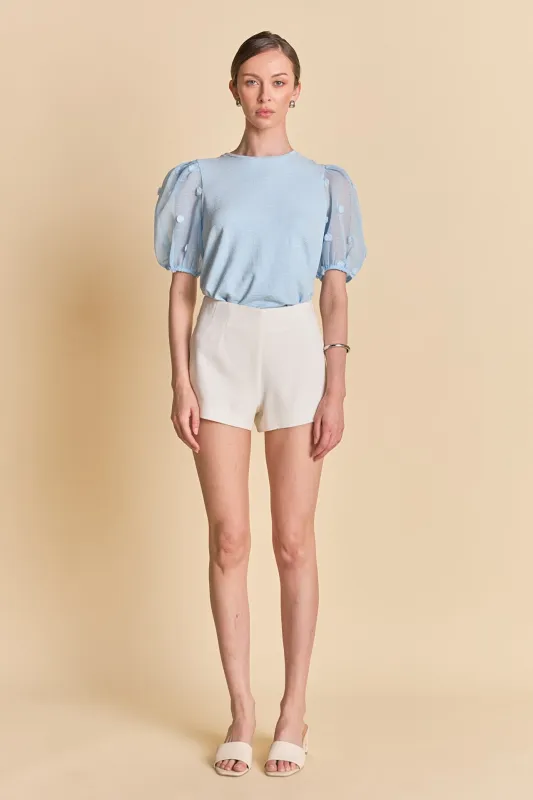 Pom Pom Mixed Media Top sold by English Factory