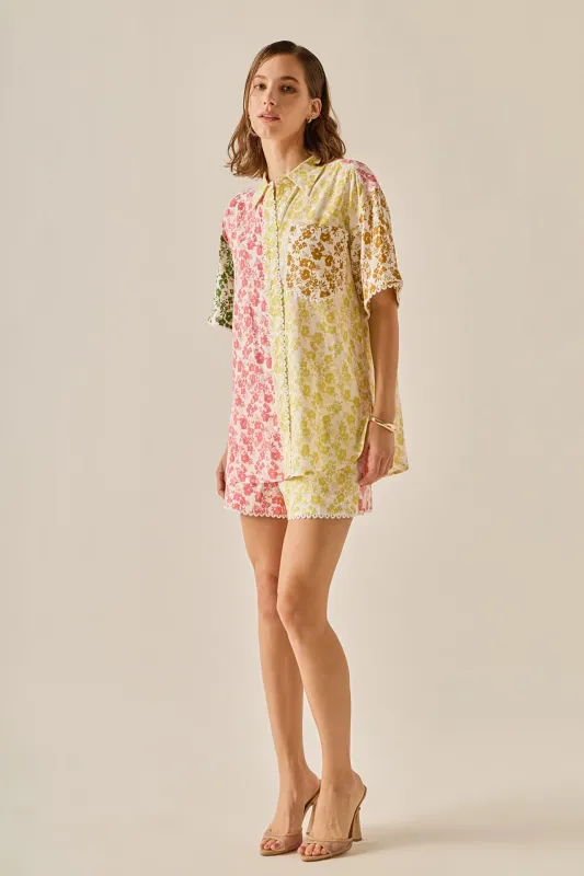 Maisie Colorblock Printed Shorts sold by English Factory