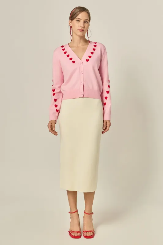 Heart Accent Knit Cardigan sold by English Factory