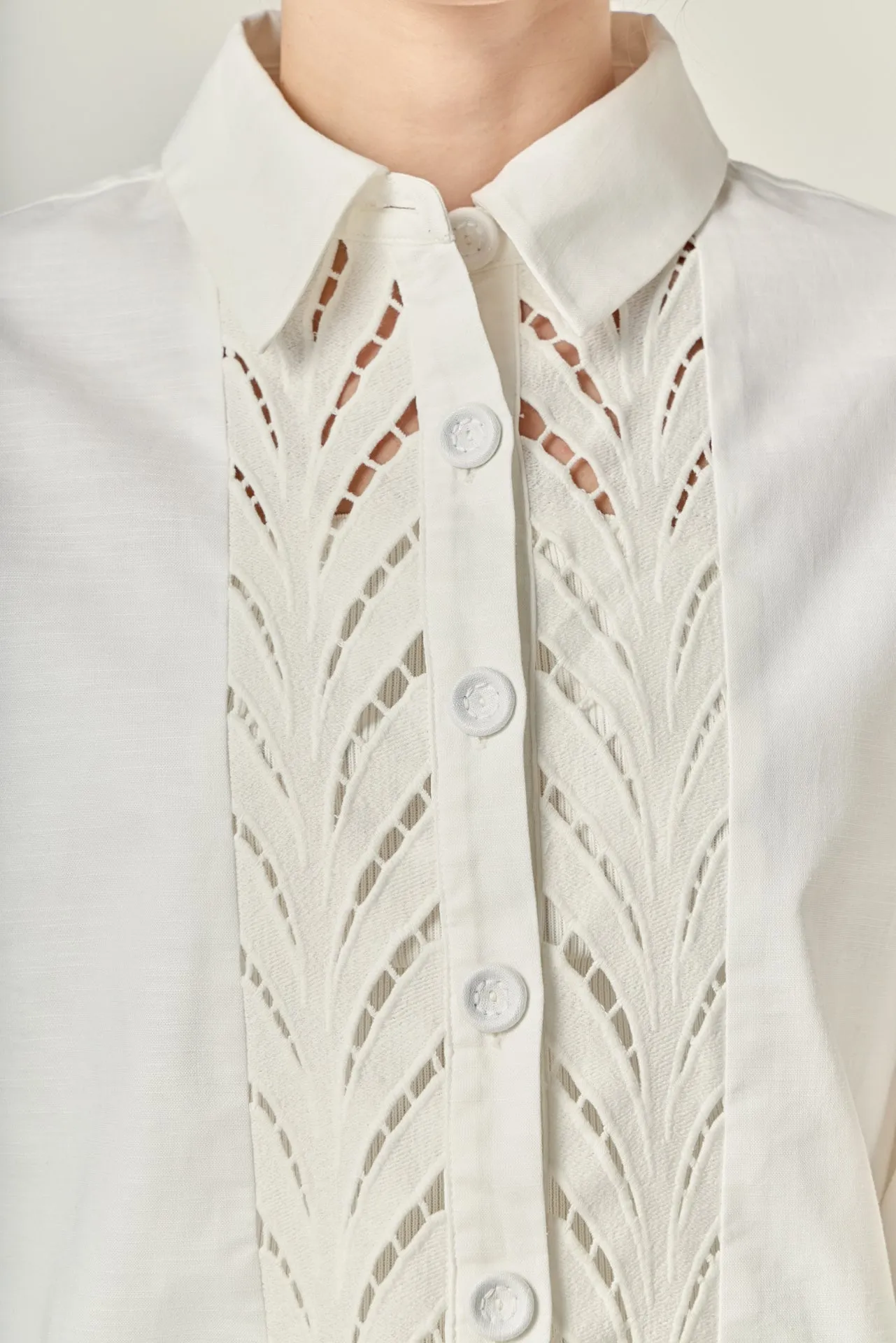 Embroidered Oversized Shirt sold by English Factory product image thumbnail 3