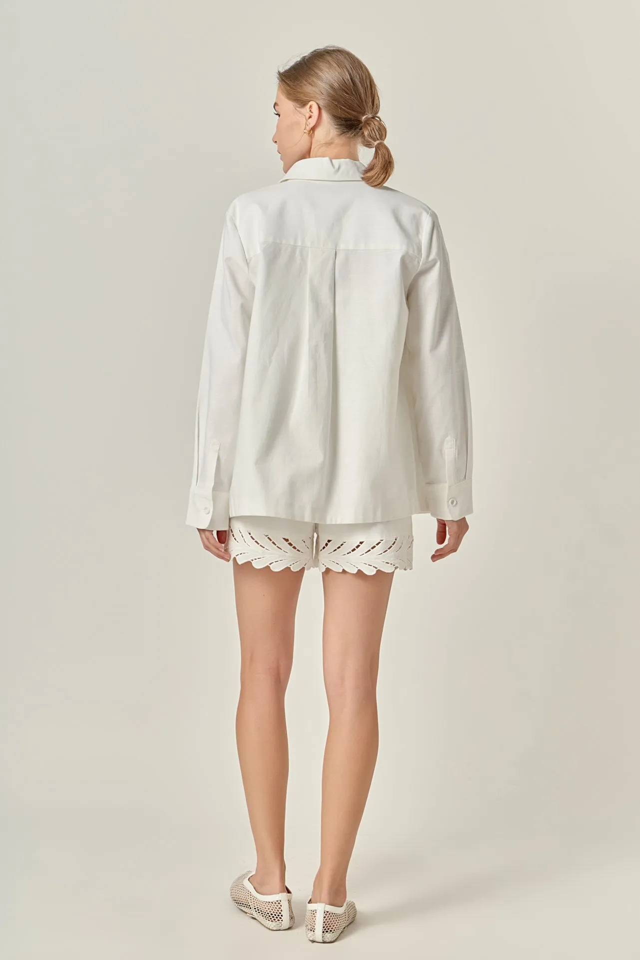 Embroidered Oversized Shirt sold by English Factory product image thumbnail 5