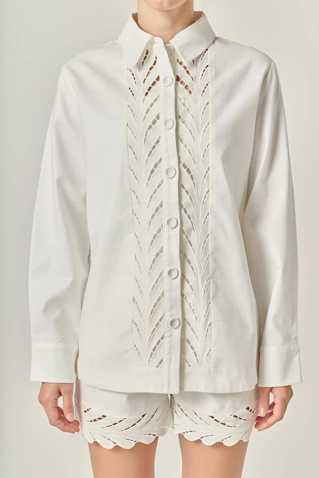 Embroidered Oversized Shirt sold by English Factory product image thumbnail 2