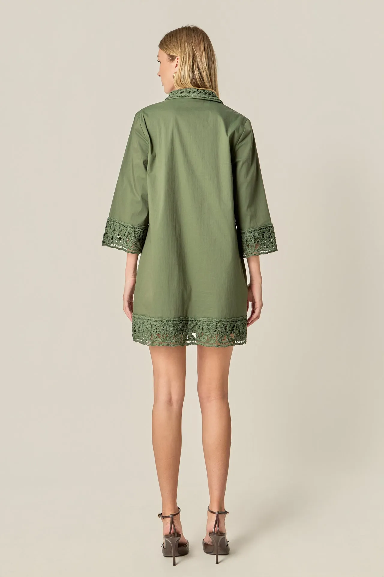 Crochet Accent Mini Dress sold by English Factory product image thumbnail 4