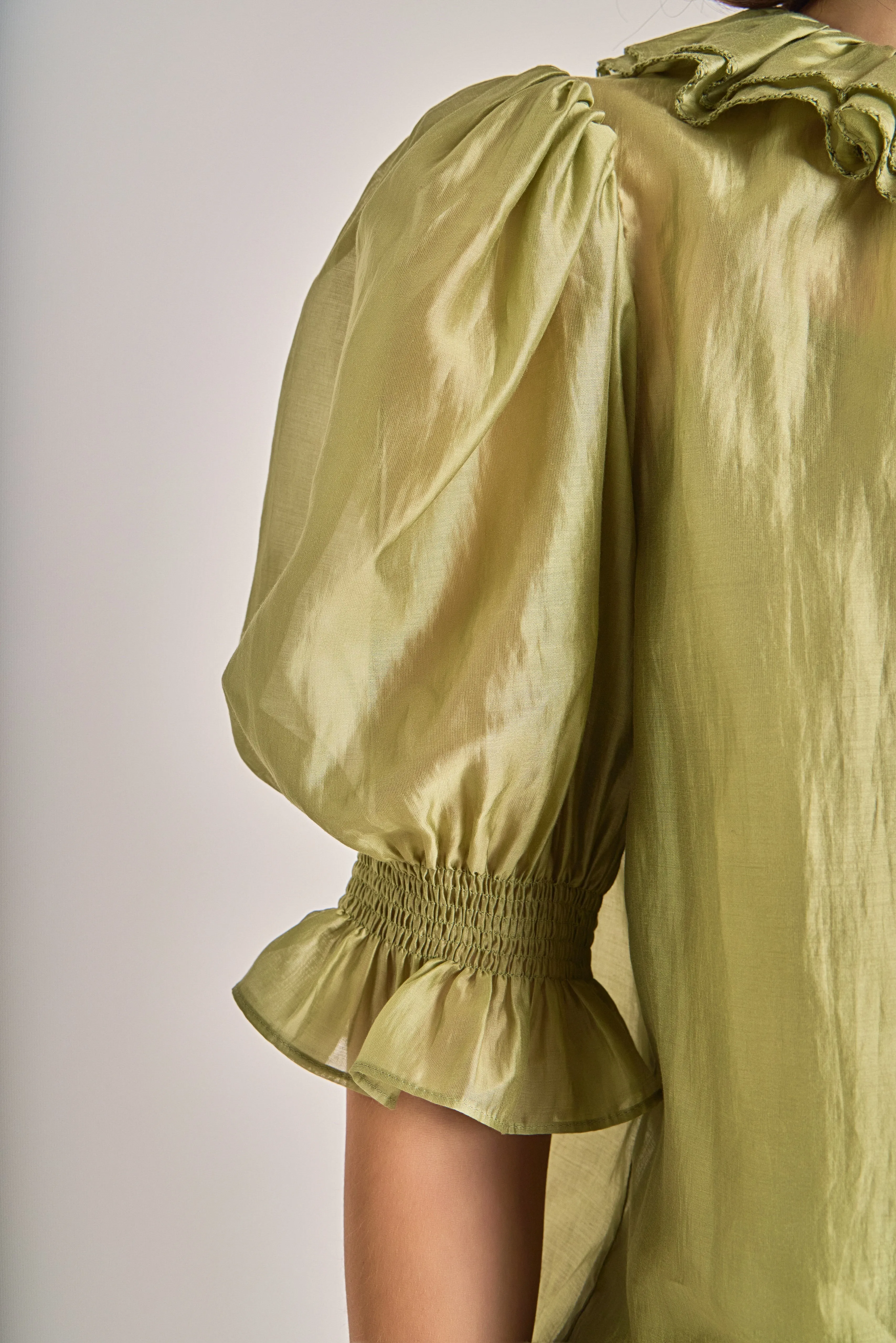 Ruffled Short Sleeve Blouse sold by English Factory product image thumbnail 4