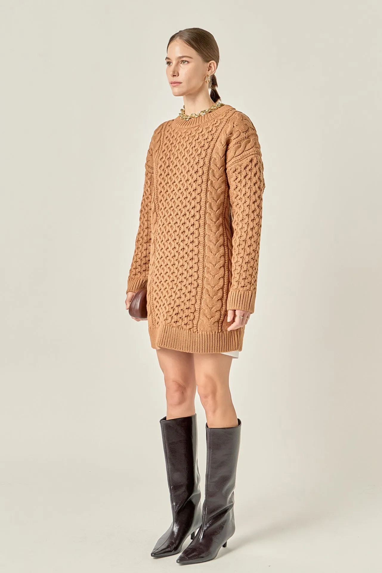 Oversized Cable Knit Dress sold by English Factory product image thumbnail 3