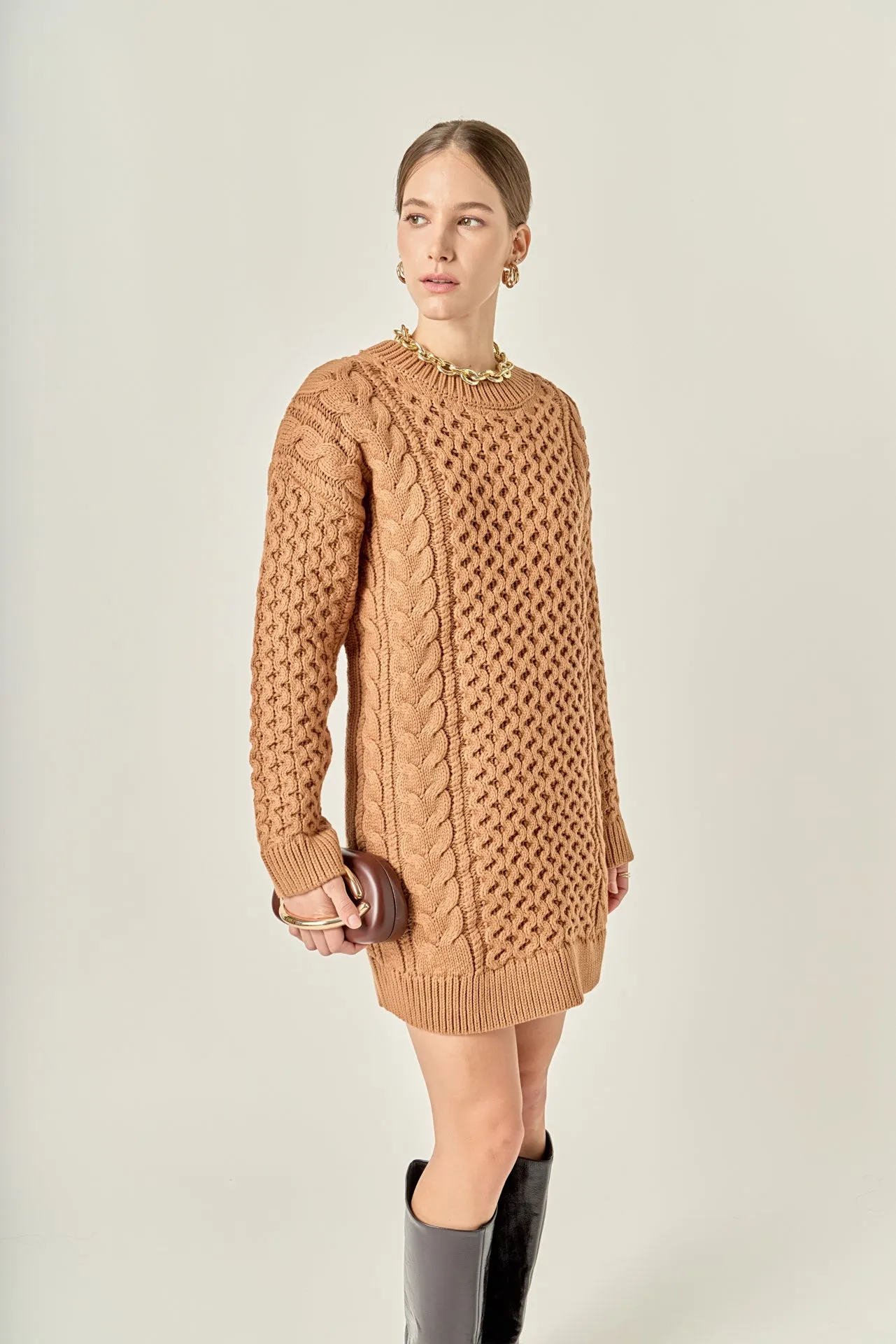 Oversized Cable Knit Dress sold by English Factory product image thumbnail 5
