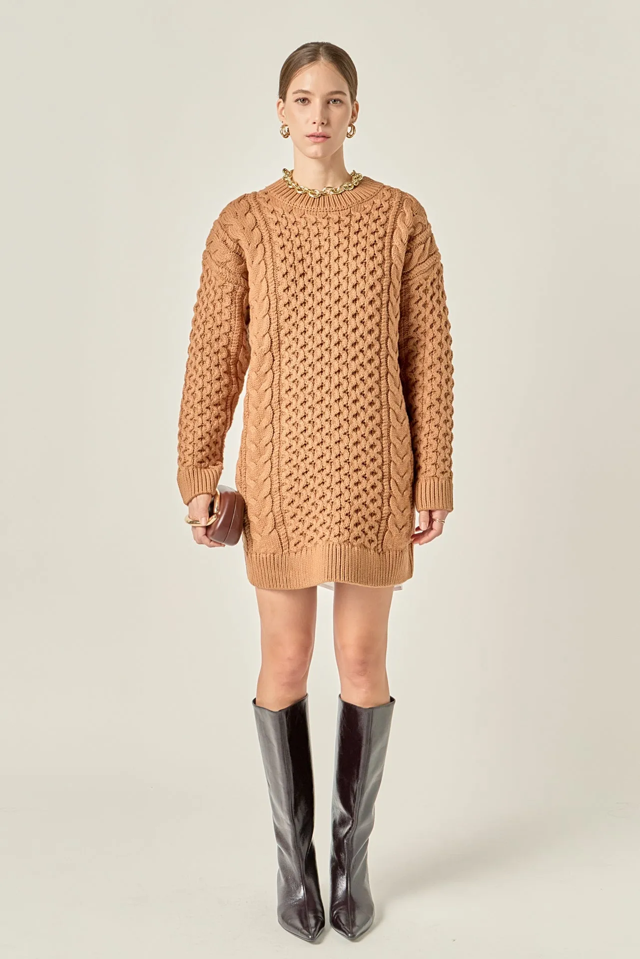 Oversized Cable Knit Dress sold by English Factory