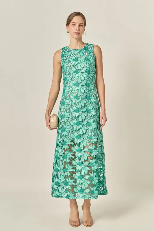 Floral Embroidered Midi Dress made by English Factory