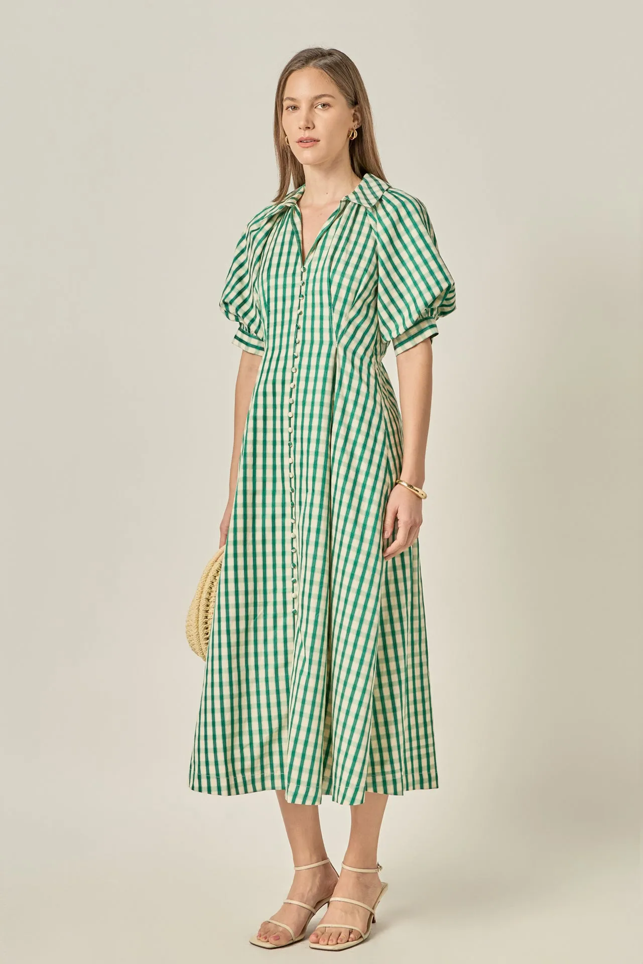 Gingham Check Midi Dress sold by English Factory product image thumbnail 4