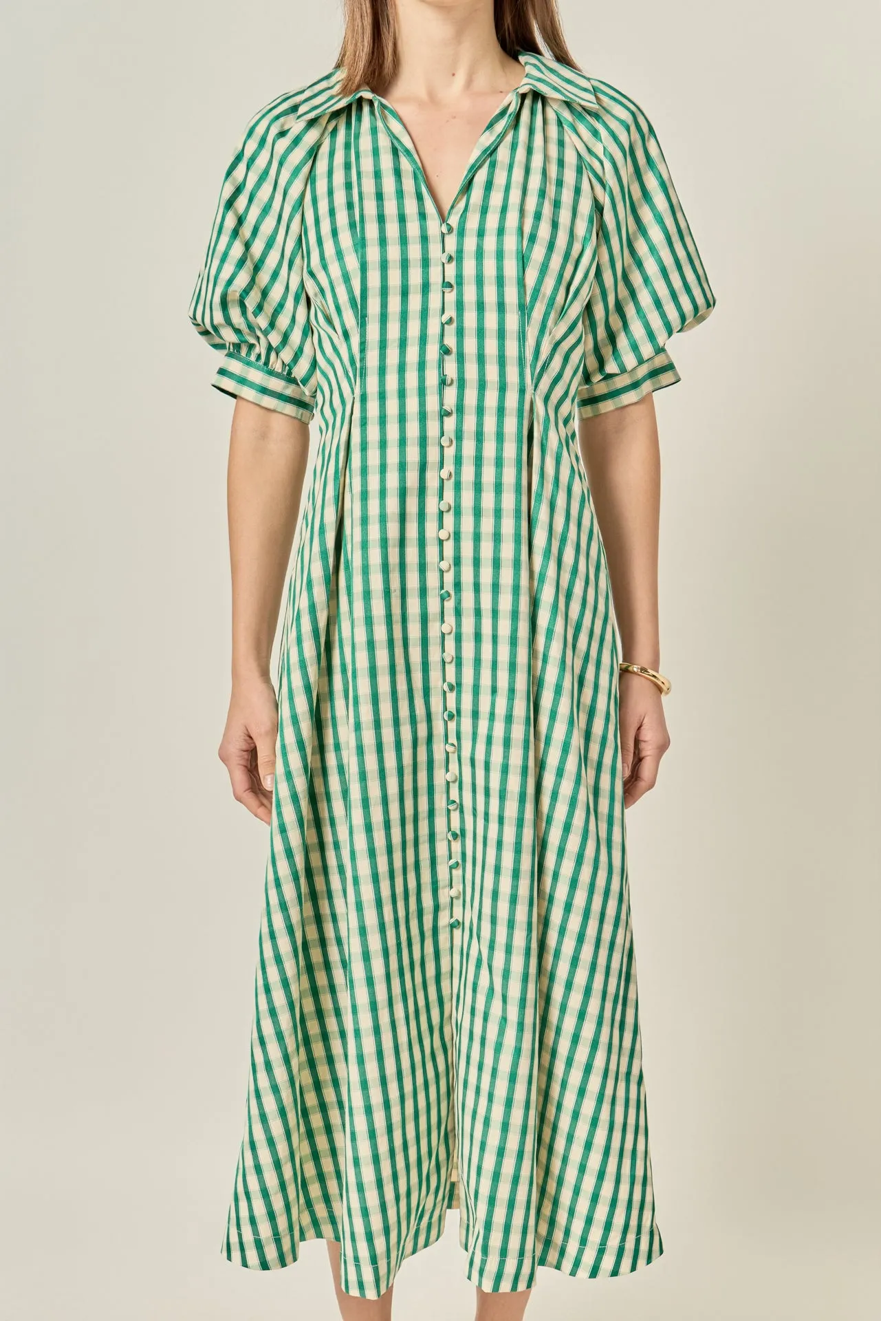 Gingham Check Midi Dress sold by English Factory product image thumbnail 2