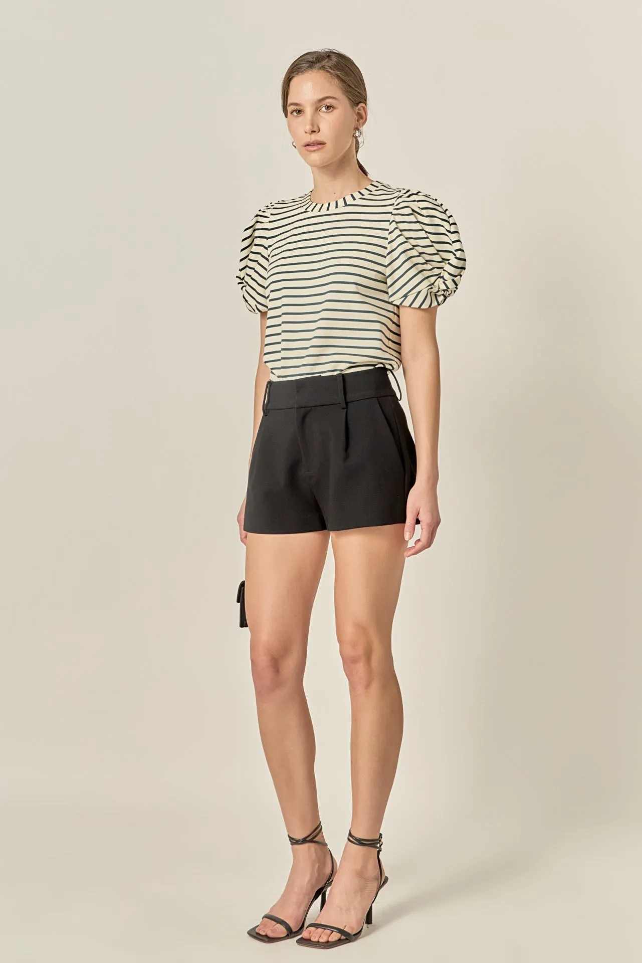 Striped Puff Sleeve Knit Top sold by English Factory product image thumbnail 4