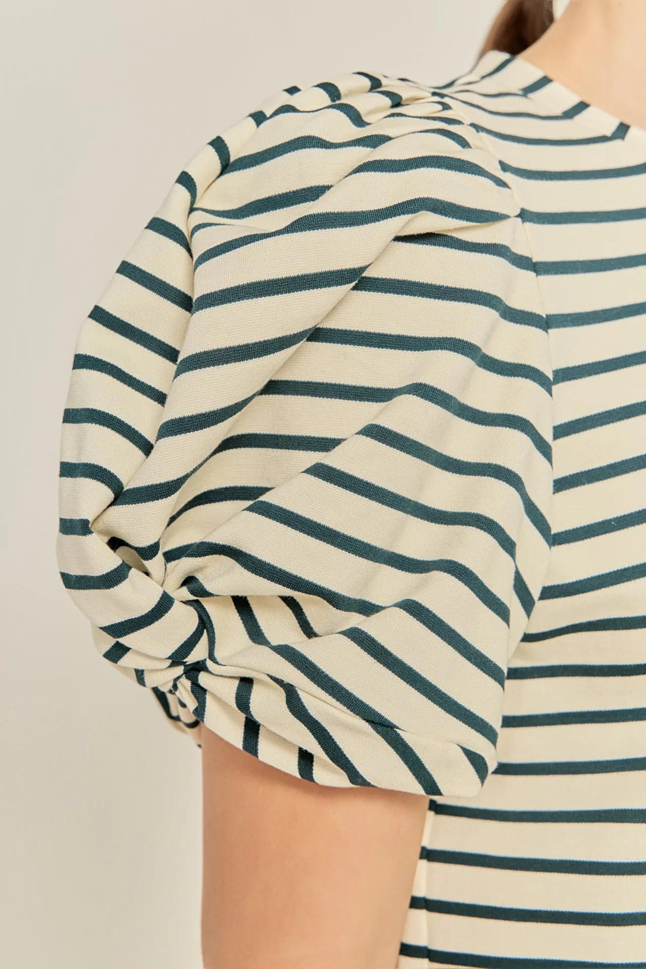 Striped Puff Sleeve Knit Top sold by English Factory product image thumbnail 3