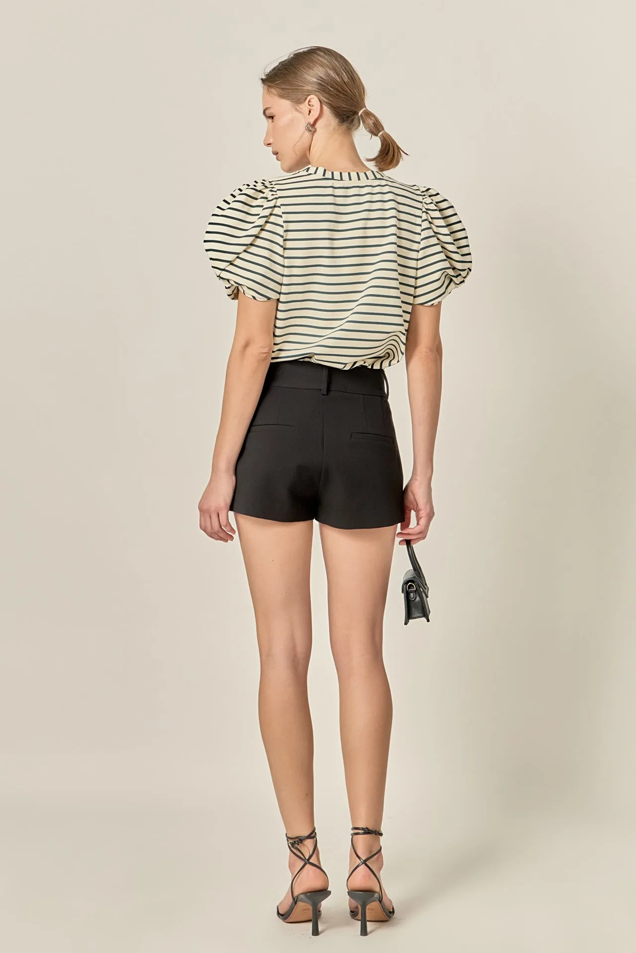 Striped Puff Sleeve Knit Top sold by English Factory product image thumbnail 5