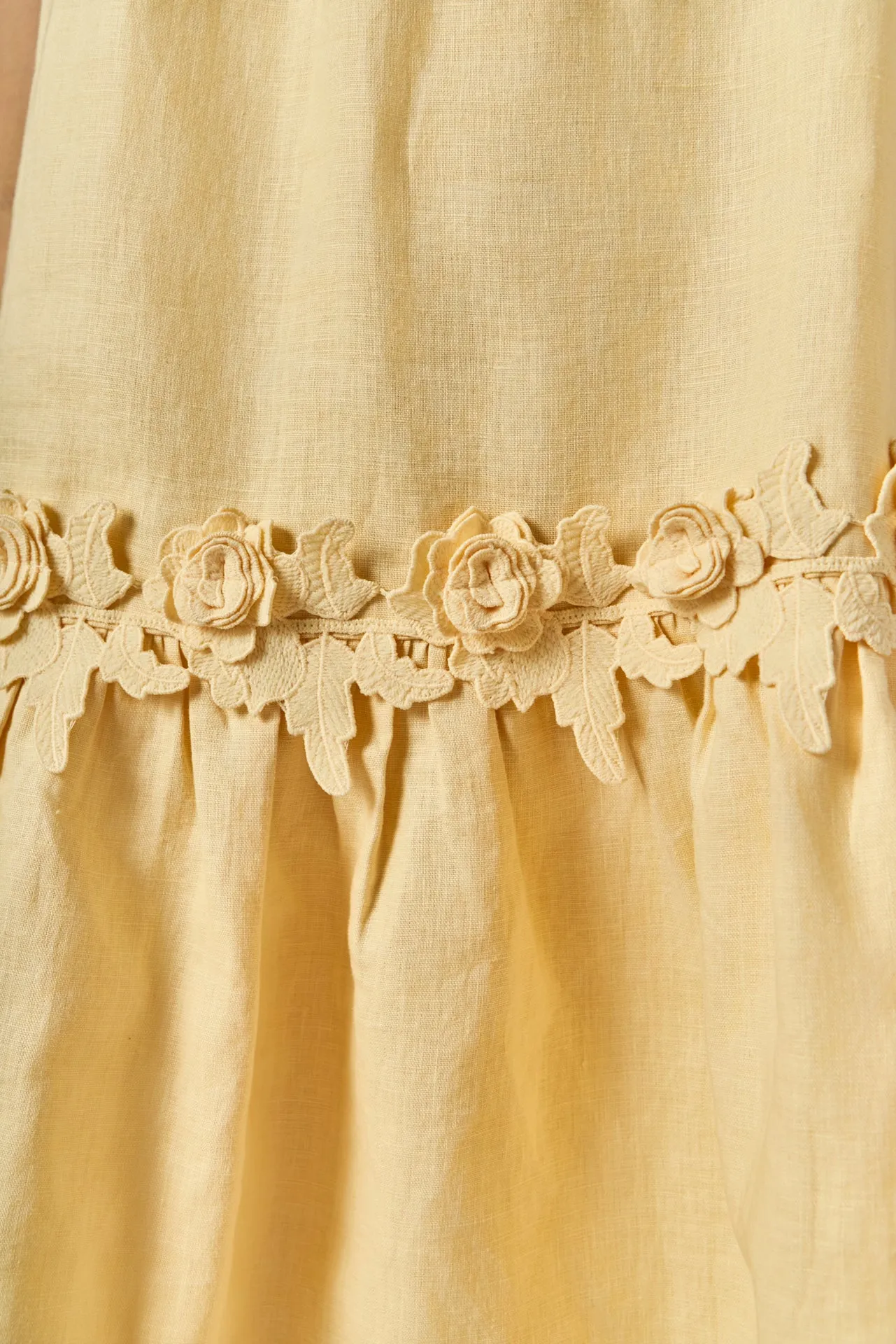 Scalloped Halter Linen Mini Dress sold by English Factory product image thumbnail 4