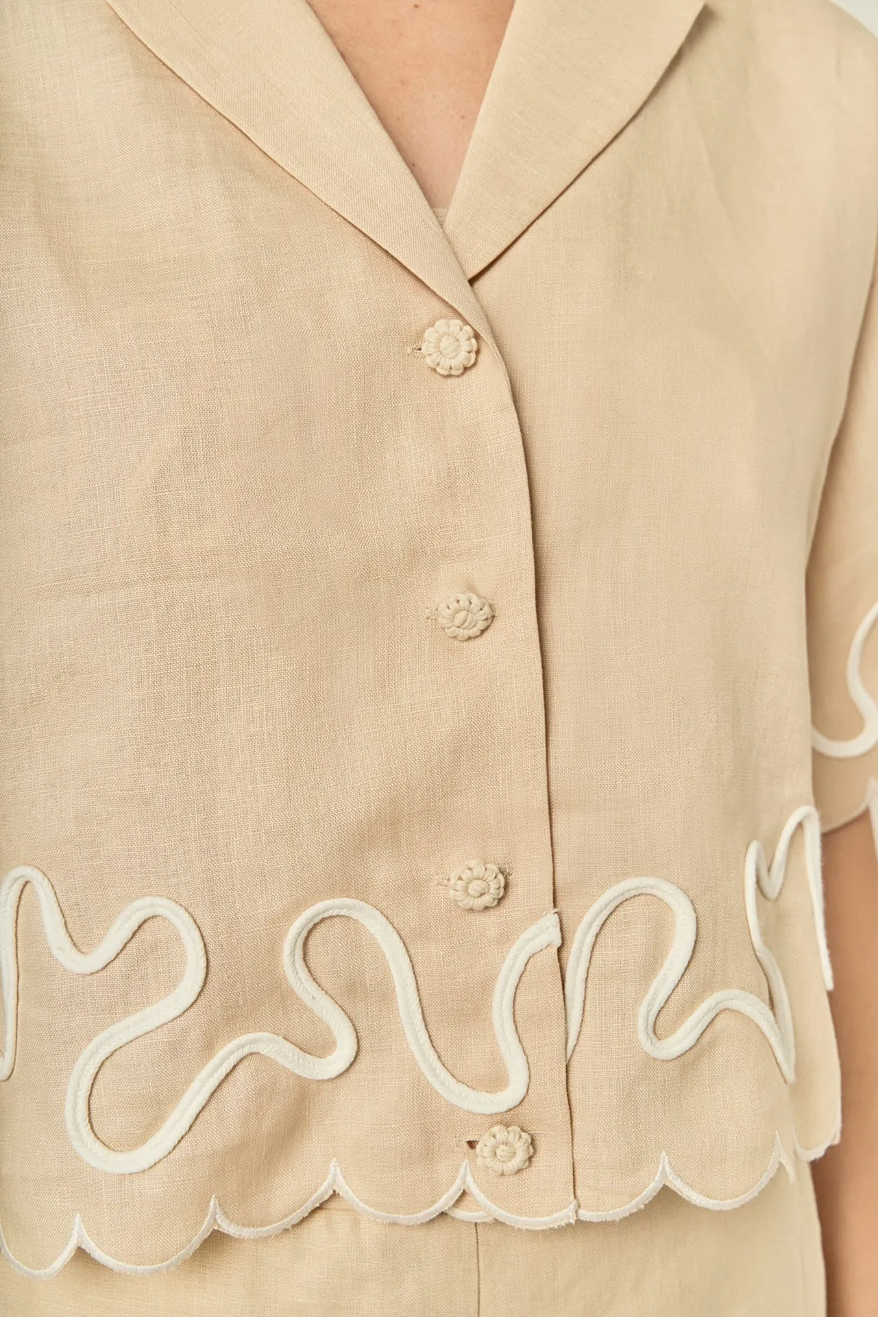 Wavy Embroidered Crop Shirt sold by English Factory product image thumbnail 3