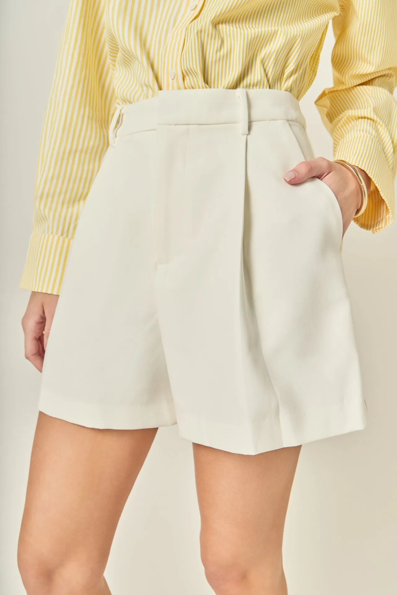 Pleated High Waisted Shorts sold by English Factory product image thumbnail 2