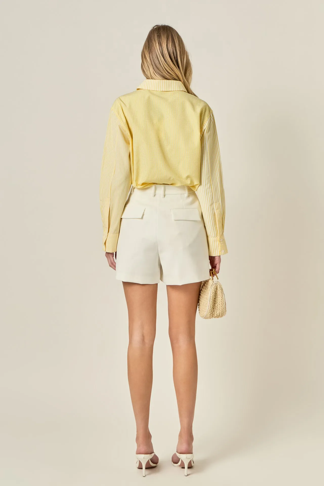 Pleated High Waisted Shorts sold by English Factory product image thumbnail 4