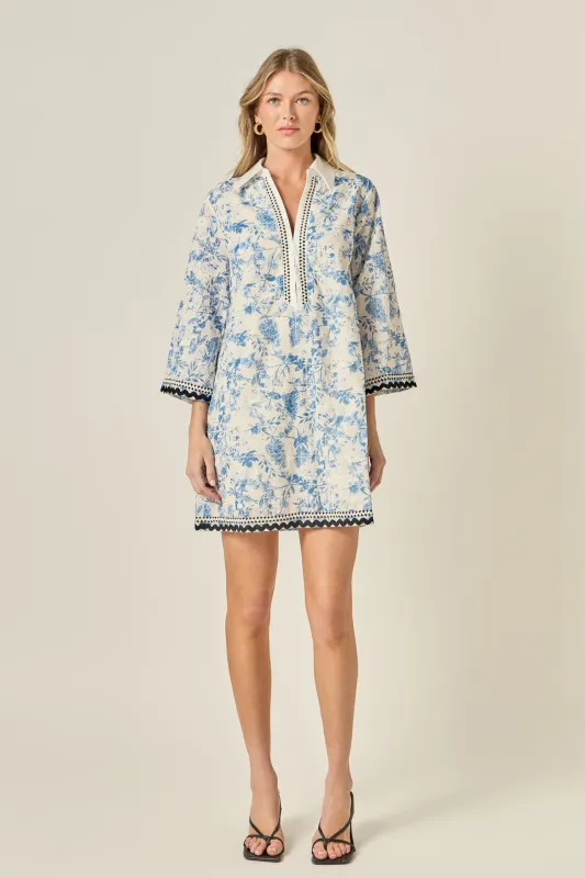 Floral Embroidery Mini Dress made by English Factory